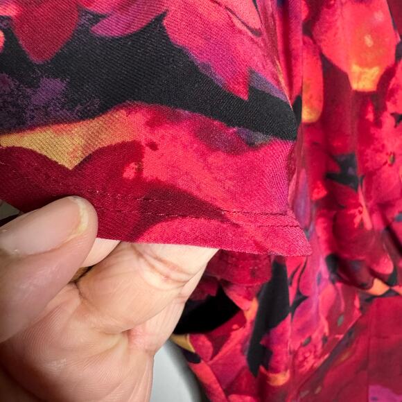 Lauren Ralph Lauren Women’s Floral Ruched Sheath Dress Size 12 Pink Short Sleeve - Picture 5 of 13